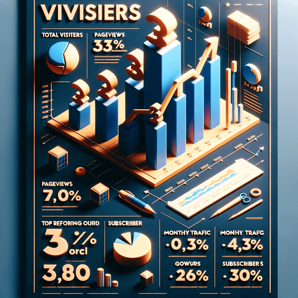 a statistical infographic poster with DALL-E 3