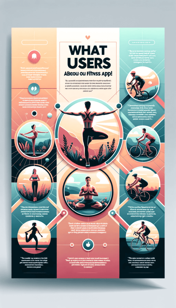 a review infographic of fitness app by DALL-E 3