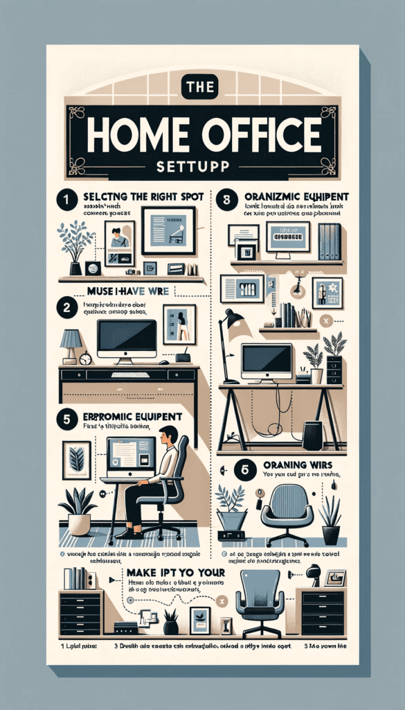 an infographic of a home office setup generated from DALL-E 3